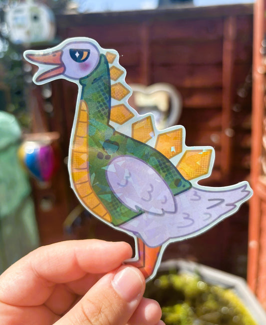 Dino Goose Holographic Sticker