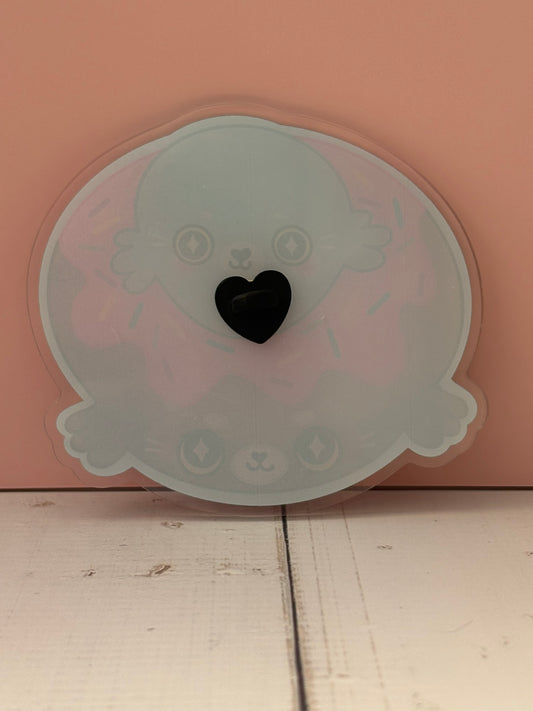 Large Doughnut Seals Pin - blank acrylic version