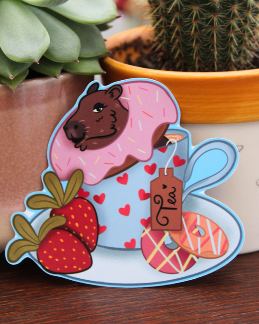 Capybara Tea Sticker