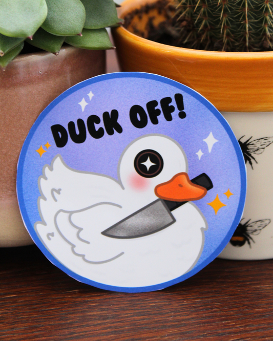 Duck Off Sticker
