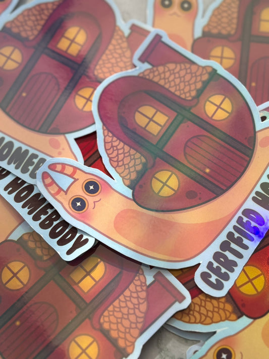Certified Homebody Holographic Sticker