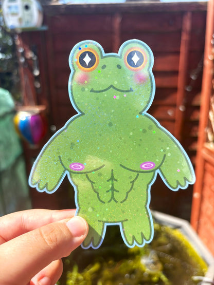 Buff Frog Holographic Sticker