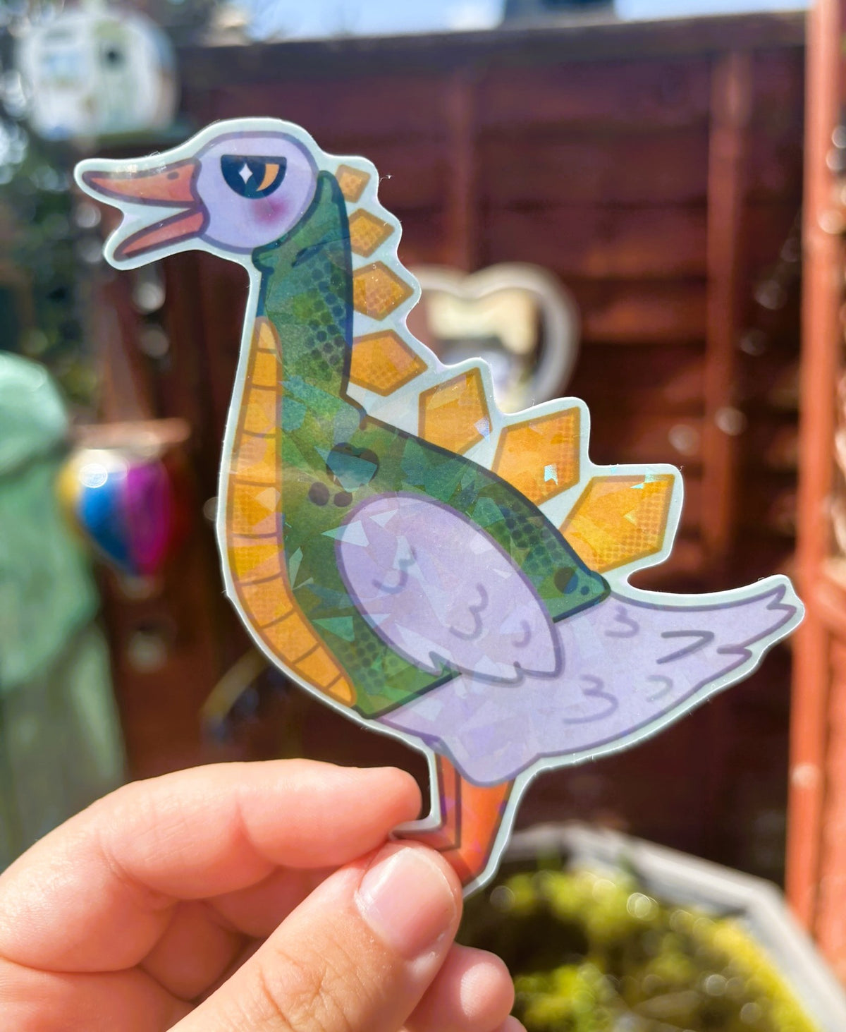 Dino Goose Holographic Sticker