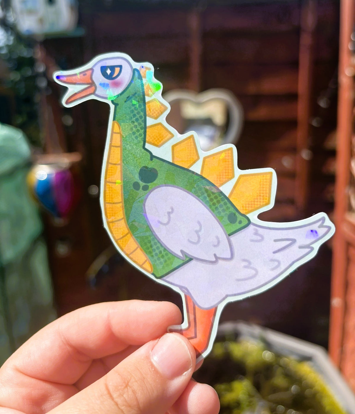 Dino Goose Holographic Sticker