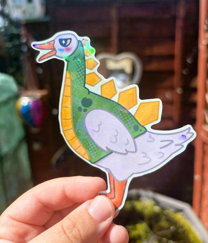 Dino Goose Holographic Sticker