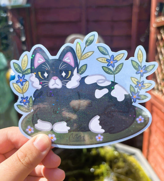 Garden Cat Holographic Sticker