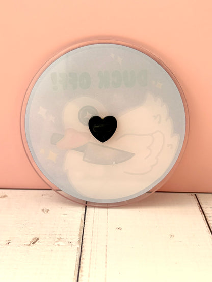 Large Duck Off! Pin - blank acrylic version
