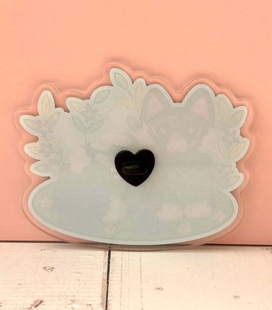 Cozy Garden Cat Pin - blank acrylic version