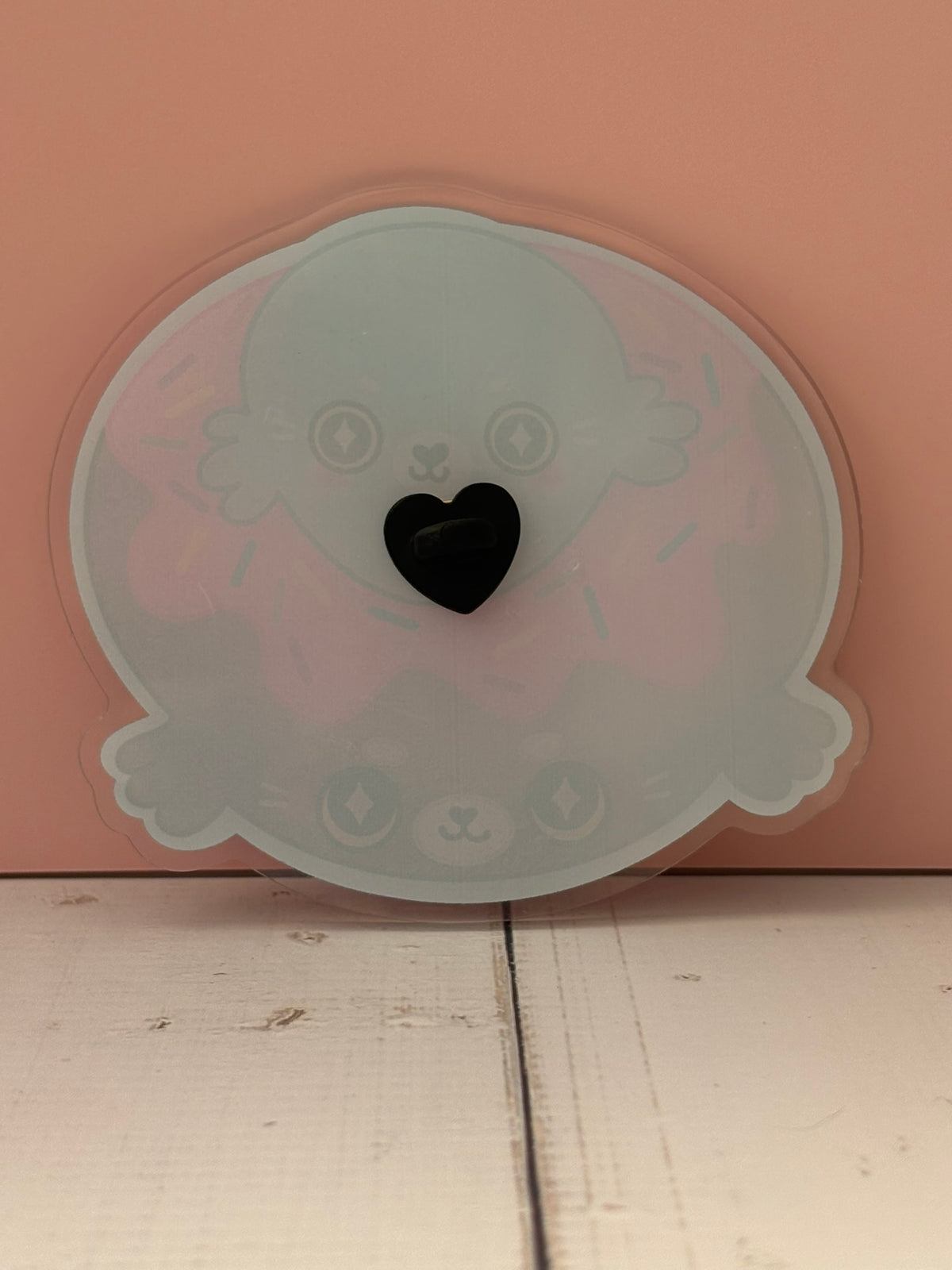 Large Doughnut Seals Pin - blank acrylic version