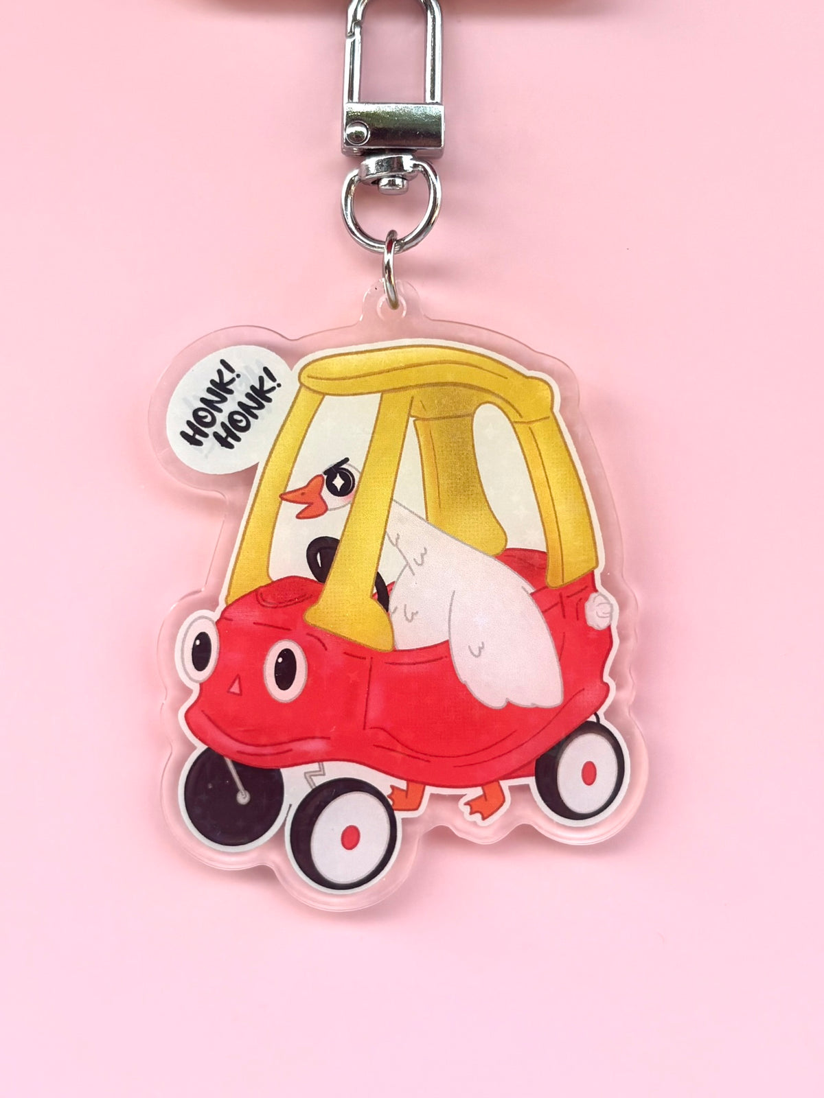 Holographic Road Rage Goose Keyring