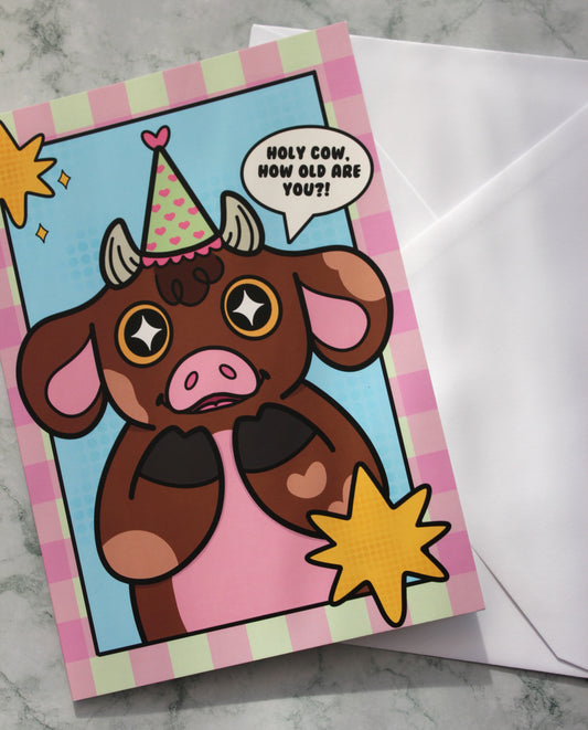 Holy Cow, How Old Are You?! Greetings Card